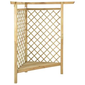 PERGOLA AKOZON Pergola d'angle avec banc 166x81x174 cm Bois de pin imprégné - AKO7867917145155