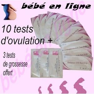 TEST D'OVULATION lot 10 tests d'ovulation et 3 test de grossesse , sensible résultat rapide , vendeur pro , détection fertilité pic lh pour grossesse
