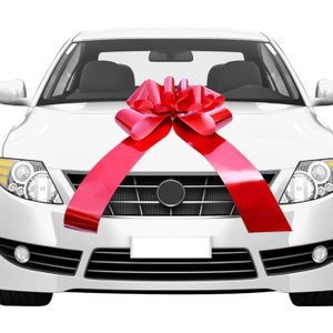 Nœud décoratif de voiture joyeux anniversaire, grand ruban d'emballage,  pour fête de noël, décoration de voiture d'anniversaire - AliExpress