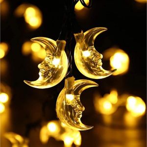 GUIRLANDE D'EXTÉRIEUR Guirlande Lumineuse Extérieure Étanche Lune Personnes Âgées Décoration De Noël Extérieur Jaune
