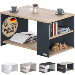 TABLE BASSE CASARIA® Table basse rectangulaire bois gris 90x59