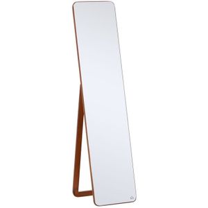 Verre MDF Blanc HOMCOM Miroir LED sur Pied ou Mural au Choix télécommande Incluse intensité et Couleur réglable