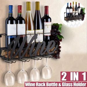 Étagère à vin Casier à vin 24 bouteilles Range bouteille avec 6 supports de  verres à pied, 80 x 41 x 90.5 cm, Bordeaux - Costway