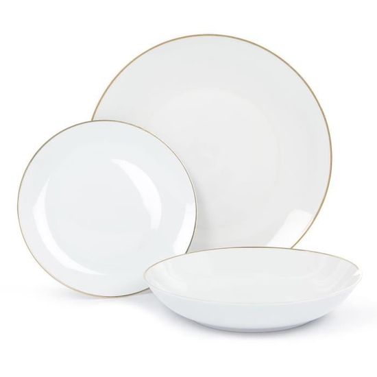 Grand Service De Vaisselle Porcelaine J.W. Pour 18 Personnes - 29 Pièces - Motif Floral