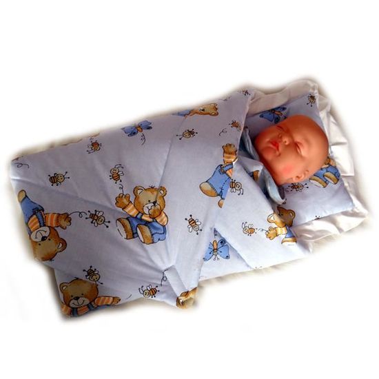Cadeau parfait pour Baby Shower 78 x 78 cm accompagnée de coussin BlueberryShop Couverture demmaillotage coton Sac de couchage pour nouveau-né Blanc Licorne 