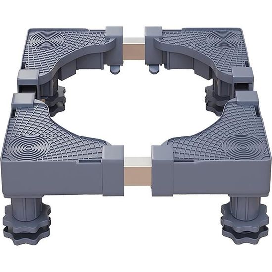 Support Machine à Laver Réglable 41-64 Cm Avec 4 Roulettes Verrouillables – Charge 300 Kg, Antivibrations & Antidérapant