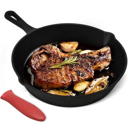 VICTORIA Poêle En Fonte Naturelle Pre-assaisonnée, Induction 30cm Convient Pour Feu, Barbecue, Four, Plaque Vitrocéramique, Gaz, Cast Iron Skillet Cured Sans Toxicité, Sans PTFE Ni PFOA