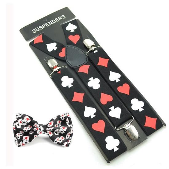 Accessoires De Déguisement Croupier Vintage Rouge - Bretelles, Nœud Papillon Et Tour De Bras - Taille Unique Pour Soirée à Thème - 2