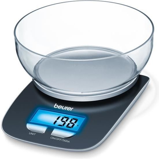 Duronic KS5000 Balance de Cuisine avec large affichage numérique  rétroéclairé et bol en inox de 24,5 cm - 5 kg— duronic-fr