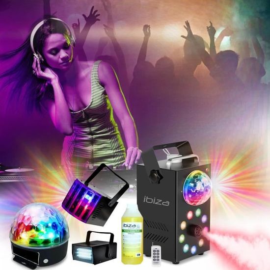 Eclairage et jeux de lumière Party Light & Sound Pack de 4 Jeux de  Lumière Party Astro Stroboscope Derby Miniwave - Soirée - Salle des Fêtes -  Anniversaire - Mariage