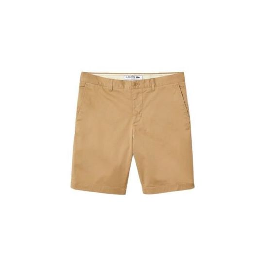 Short Lacoste Bermuda slim fit uni en coton stretch Beige Cdiscount Pret a Porter