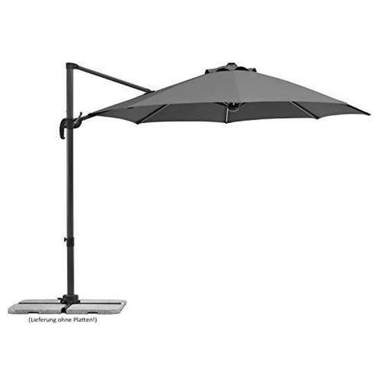 Schneider Novara Parasol Rectangulaire Anthracite 190 X 140 Cm - Pivotant Et Réglable