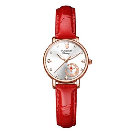 Montre Pour Femme Marine Bubble - Cadran Incrusté De Diamants - Bracelet En Cuir - Occasion Très Bon état