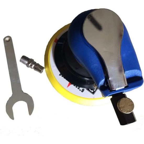 Ponceuse à Air Comprimé 75x100mm GZKTY - Ponceuse Excentrique Avec 7 Éponges Abrasives Pour Bois, Métal Et Voiture