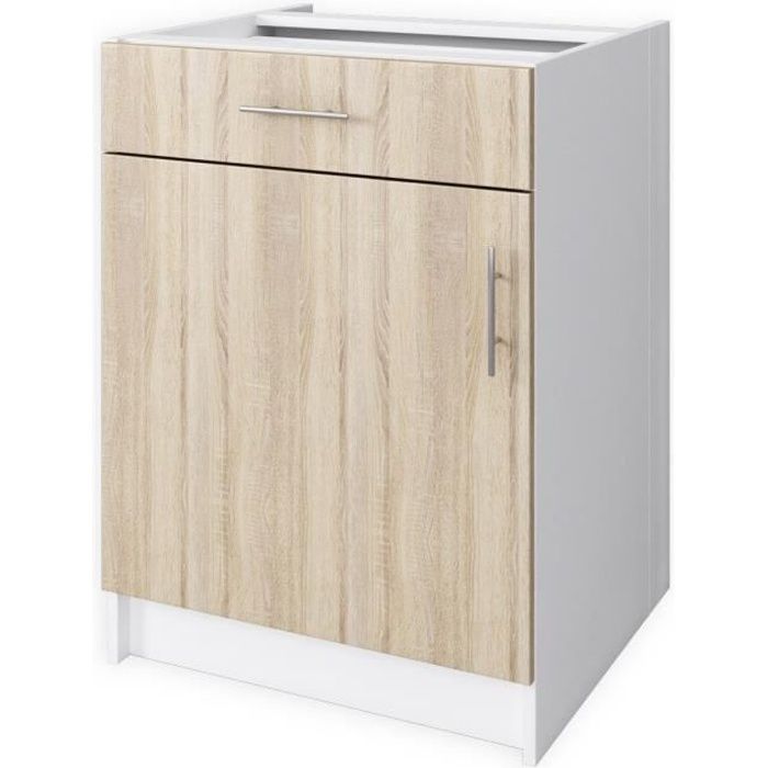 Obi Meuble Bas De Cuisine L 60 Cm Decor Chene Clair Achat