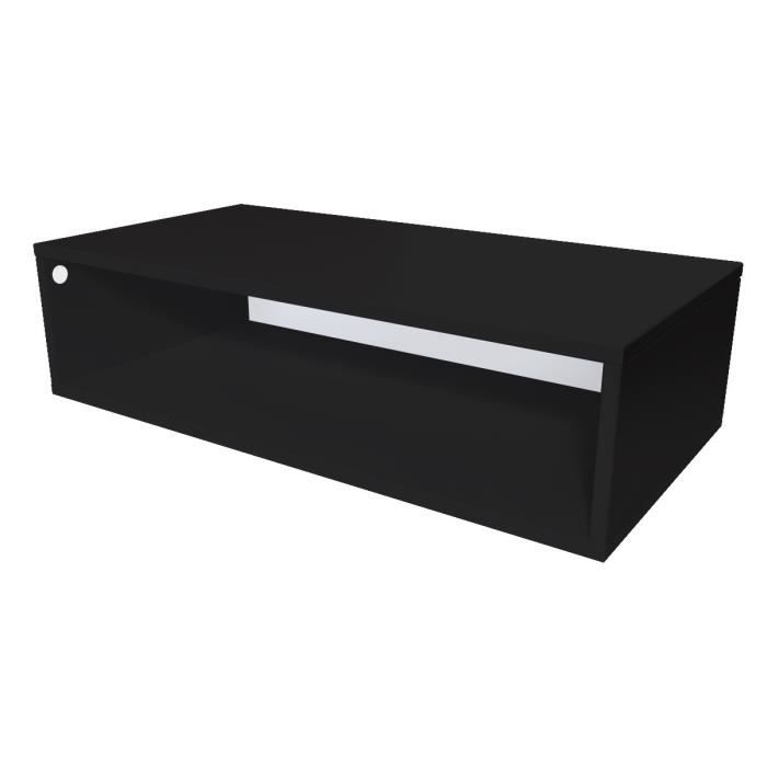 Cube de rangement bois longueur 100 cm - Couleur - Noir