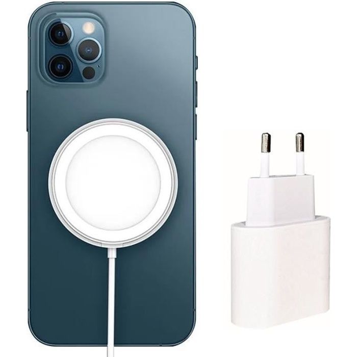 Chargeur Sans Fil Pour Iphone 12 Chargeur Magsafe 15W+PD 20W Adaptateur De Source De Charge Rapide