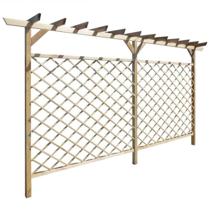 Clôture à lattes de jardin avec pergola Bois classique💎7048