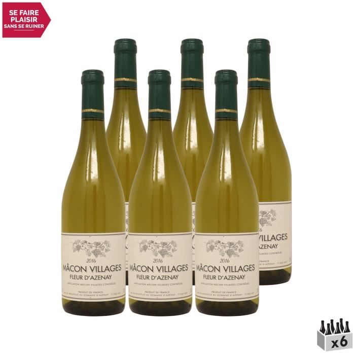 Mâcon Villages Fleur d'Azenay Georges Blanc Blanc 2016 - Lot de 6x50cl - Domaine d'Azenay - Vin AOC Blanc de Bourgogne