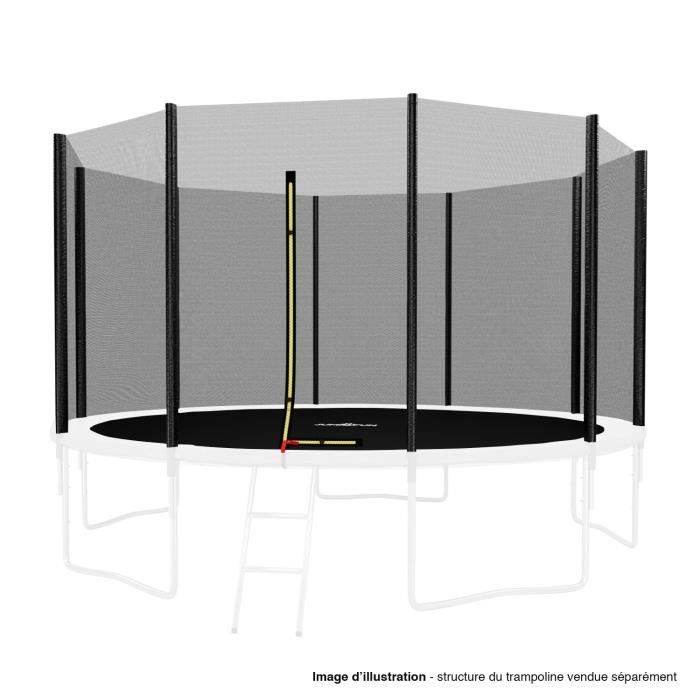 Filet de sécurité extérieur Universel pour trampoline 12FT ø366cm 10perches avec bouchons hauts de perches
