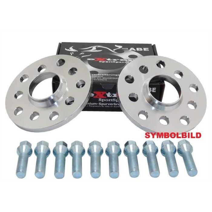Kit cales, elargisseur de voie en alu 40mm (2x20mm) pour Audi A4, S4 inclus cab type B8 de 2007 a 2014