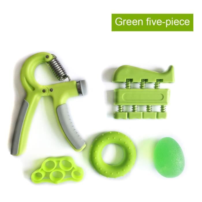 5 PCS Musculation de main - Kit D'entraînement pour Renforcement des Poignées et Avant-Bras pour Rééducation Sport Homme Femme Vert