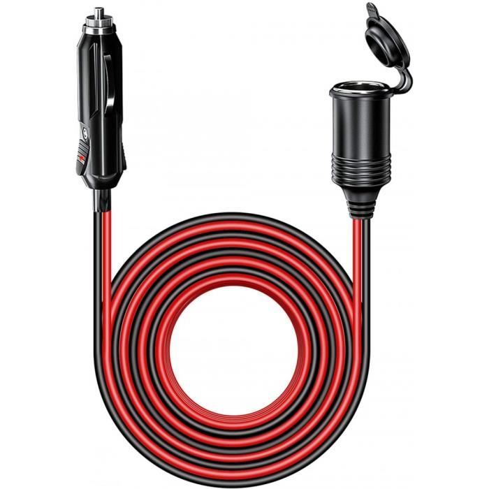 rallonge allume cigare voiture étanche 4.0m avec fusible 15a, 12 - 24v adaptateur allume-cigare câble d'extension 17awg
