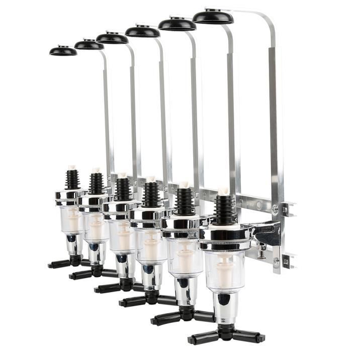 WISS Distributeur de boisson mural 6 Voies Bouteilles Support et Doseur 15oz