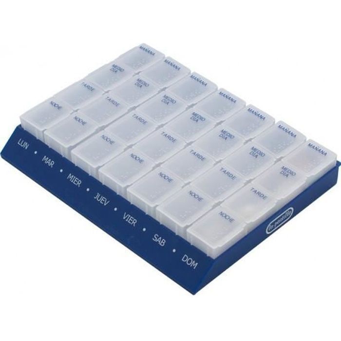 Pilulier médical semainier | Boîte à médicaments hebdomadaire | 4 prises par jour | Grand format