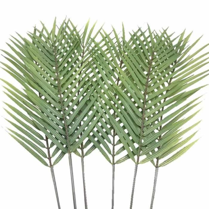 Lot de 6 feuilles de palmier artificielles en forme de feuilles de palmier tropicales de feuilles de palmier artificielles de feuill