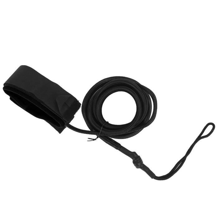 Zerone Corde de laisse de kayak de surf Surf Kayak Leash Rope Boat Safety Paddle Hand Rope for Surfboard Surfing Accessories(Noir )