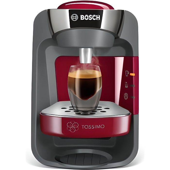 Machine à Café - BOSCH TASSIMO Suny TAS3203 - Rouge Vif - Cafetière à Dosette Multi-boissons