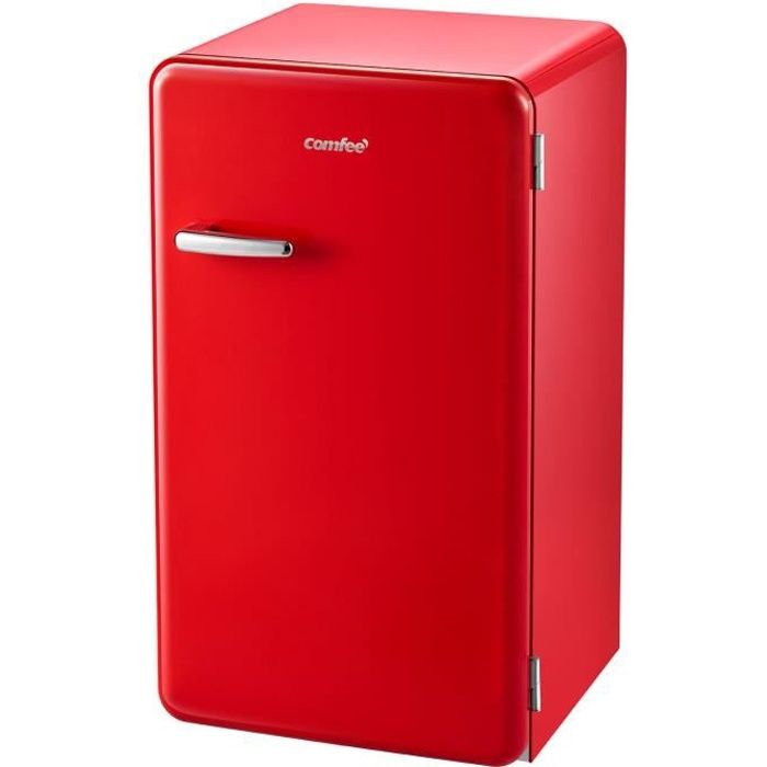Comfee RCD93RE1RT(E) Retro Refrigerateur Sous Plan 93L Froid statique L48.8cm x H83.5cm-41dB-Noir [Classe énergétique F]