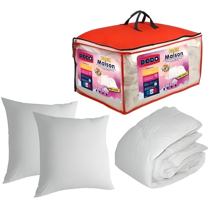 Ensemble couette + 2 oreillers Pack Maison 260x240cm + 2 oreillers 60x60