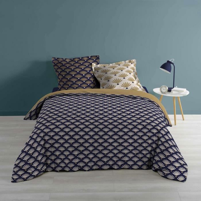 Parure de lit Windsor 260x240 - Bleu marine - Douceur D'intérieur