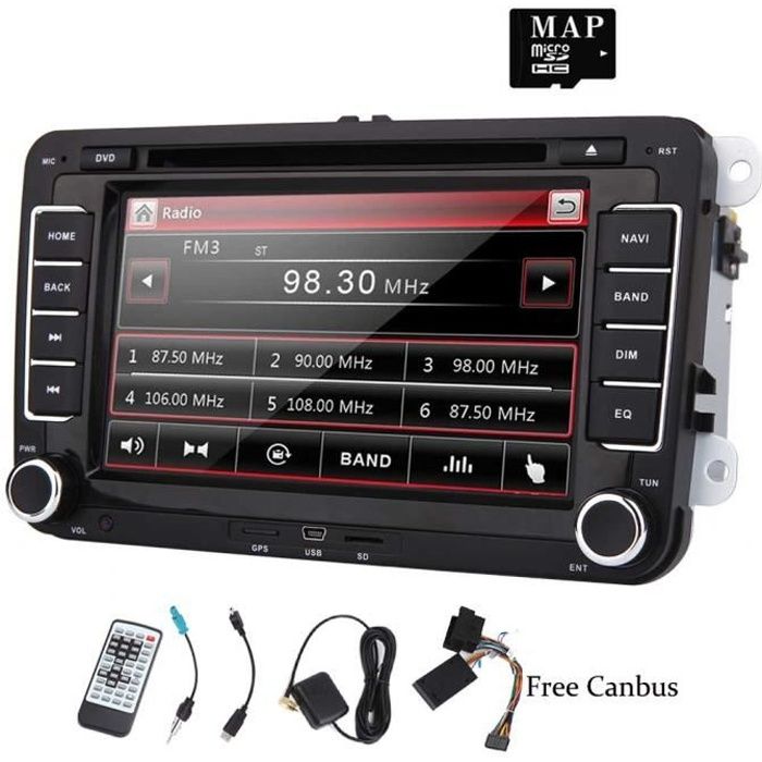 EINCAR AUTORADIO 7 pouces Double Din En voiture Dash stéréo pour VW Golf Volkswagen Passat Polo Jetta Tiguan EOS Touran Skoda Seat