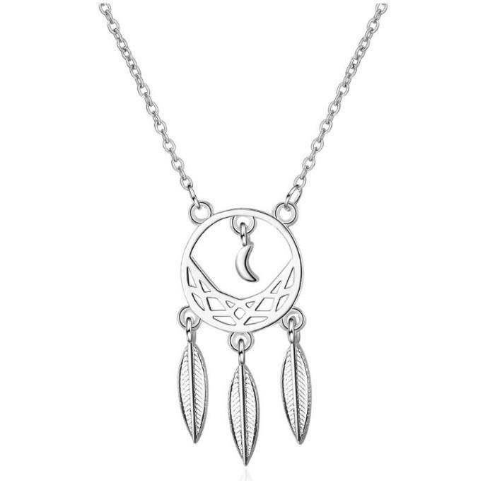 Collier Femme Attrape Rêve Premium Design Argenté