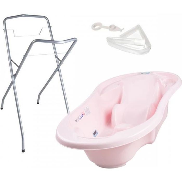 Baignoire bébé avec réducteur intégré Rose + Pied + Tuyau
