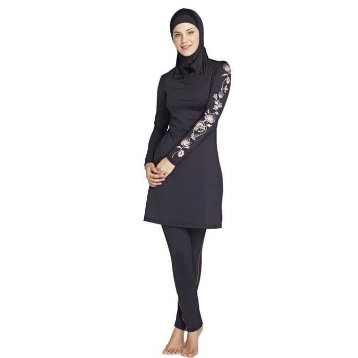 Maillot de bain maillot de bain musulman pour les femmes islamiques noir maillot de bain musulman pour la natation hijab maillots