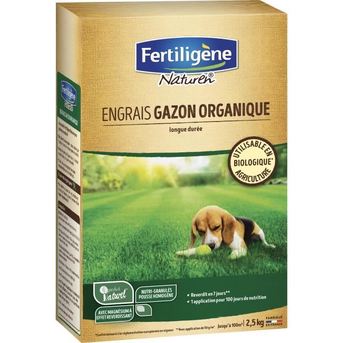NATUREN Engrais Gazon Organique - 2,5 kg