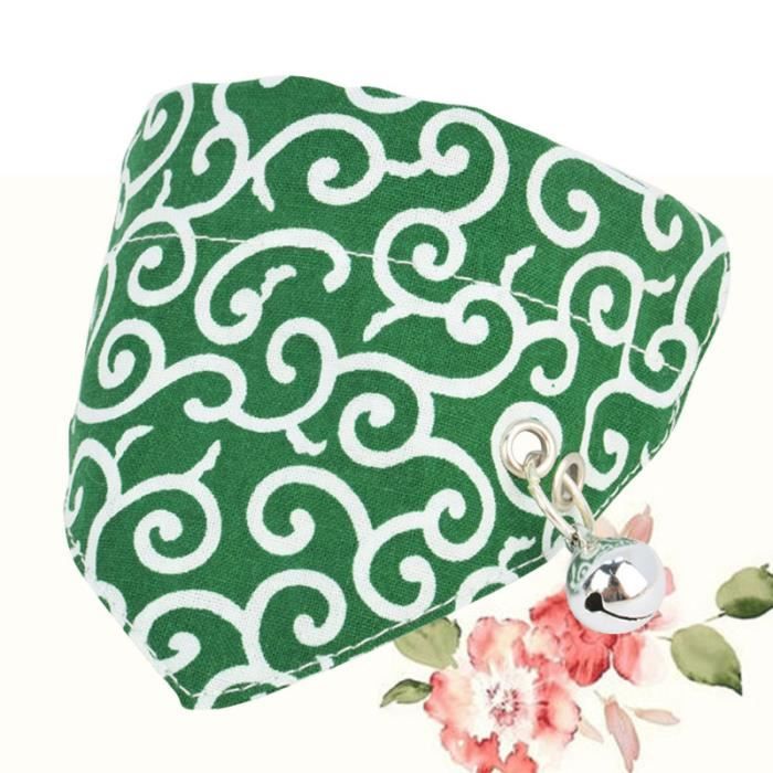 Écharpe triangulaire douce Pet Triangle chasuble Adorable chien chat Bandanas bavoir chiot créatif (vert taille) SODA-THE GLACE