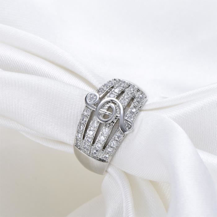 1Pc Note Anneau De Musique Doigt Bague à la mode Creative En Diamant Argent (Taille 6) PIECE DETACHEE TELEPHONE