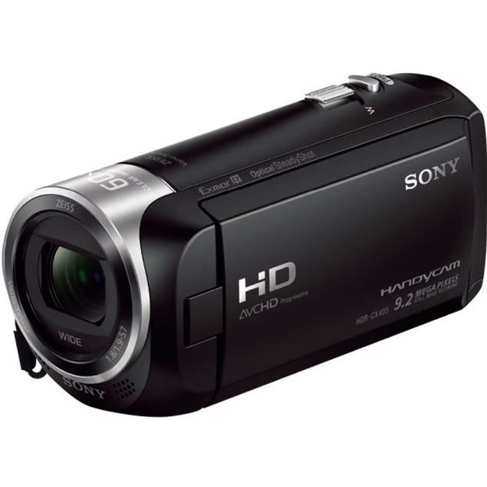 Sony Handycam HDR-CX405 Caméscope 1080p 2.51 MP 30x zoom optique Carl Zeiss carte Flash noir