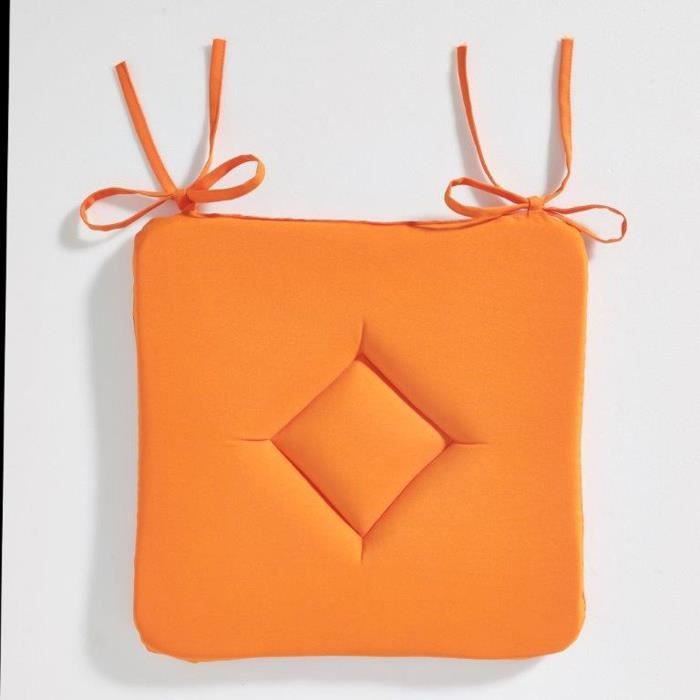 Galette à rabats polyester FAMILY 40x40 Mandarine