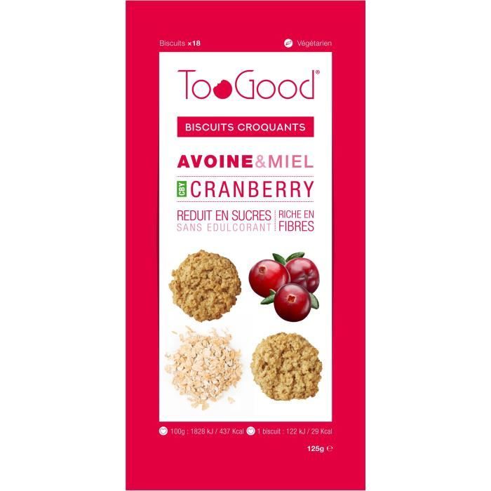 Too Good biscuits CRANBERRIES 125g