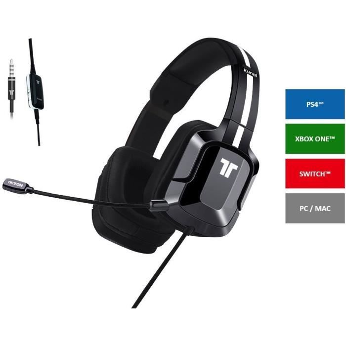 TRITTON KUNAI+ - Casque gaming noir - PS4, Xbox One, Switch, PC et Mobile