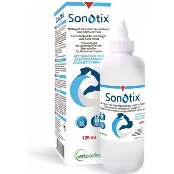 Lotion auriculaire Sonotix Vetoquinol Flacon 120 ml