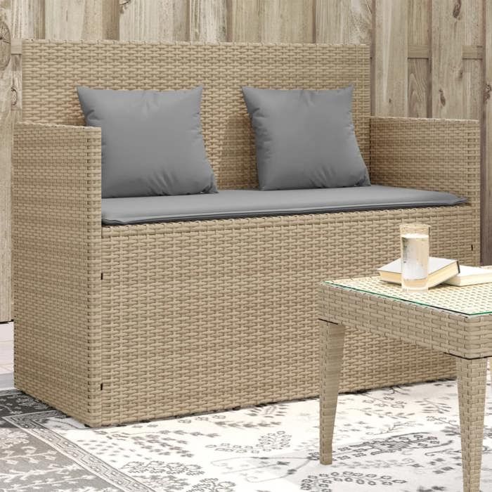 VIDAXL Banc de jardin Résine Tressée - vue 3