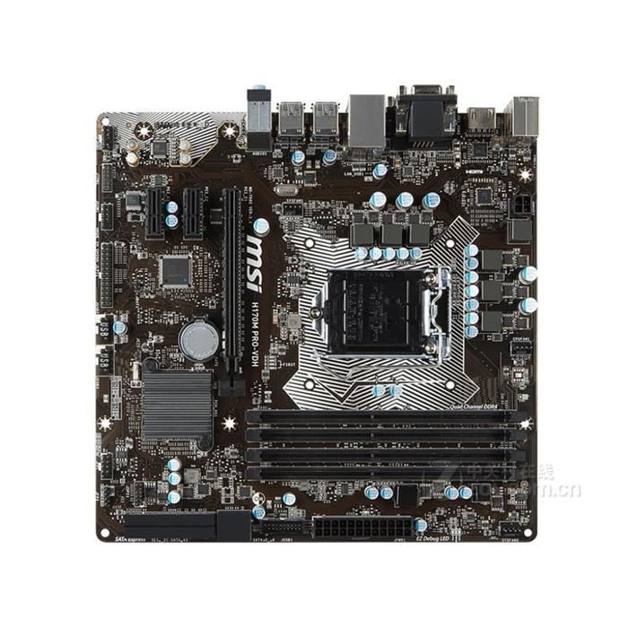 Carte mère MSI H170M PRO-VDH Intel H170 LGA 1151 4xDDR4 SDRAM 64 Go Micro ATX - Msi