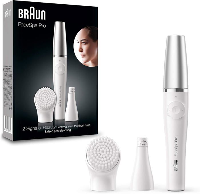 Braun FaceSpa Pro 910 Épilateur avec capuchon argenté Blanc/argenté